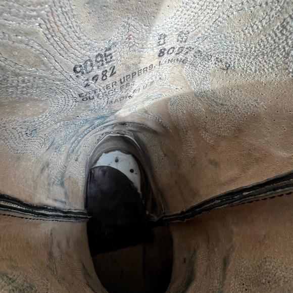 Vintage Justin 8 Western Leather Cowboy Boots Crocodile Unisex - Picture 9 of 10